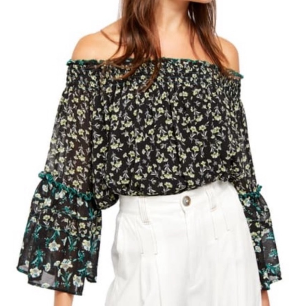 12. Free People Rose Valley Top in Black Combo